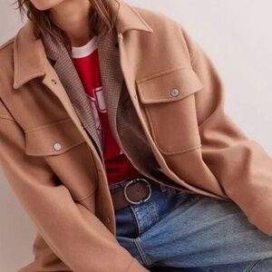 We The Free Women Camel Lola Shirt Jacket Size S NWOT